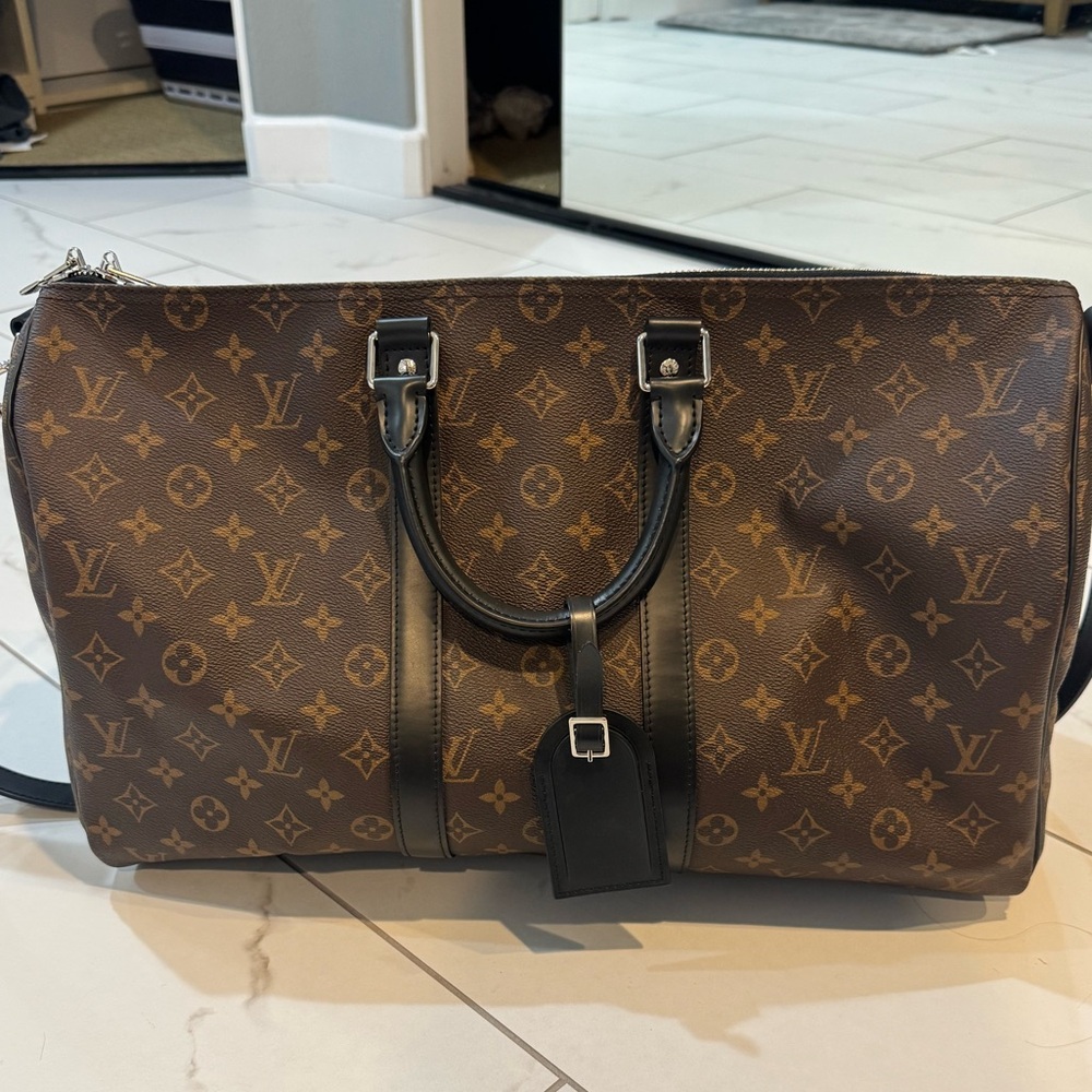 Louis Vuitton Monogram Macassar Keepall Bandouliere 45